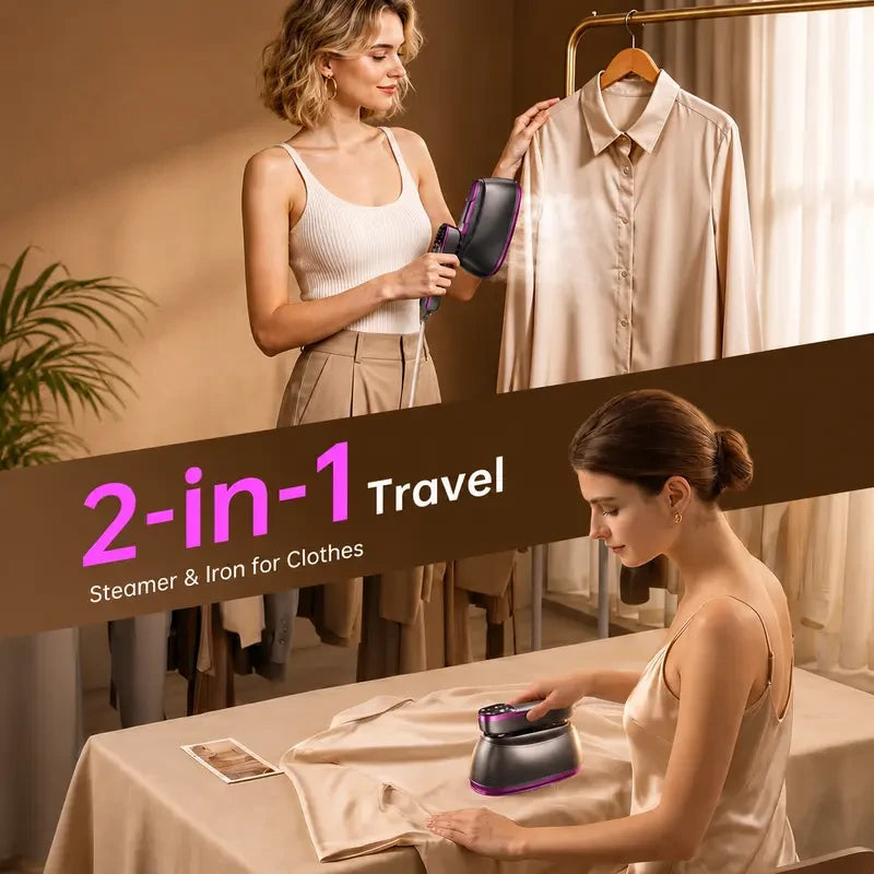 Portable Clothing Steamer And Iron Combo